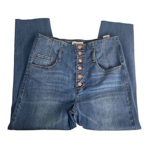 Black Label‎ button fly high rise cropped jeans size large